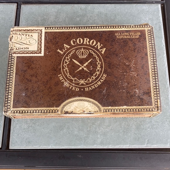 Cigar box wooden box vintage La Corona reinas Dominican Republic cigarbox - Picture 2 of 12